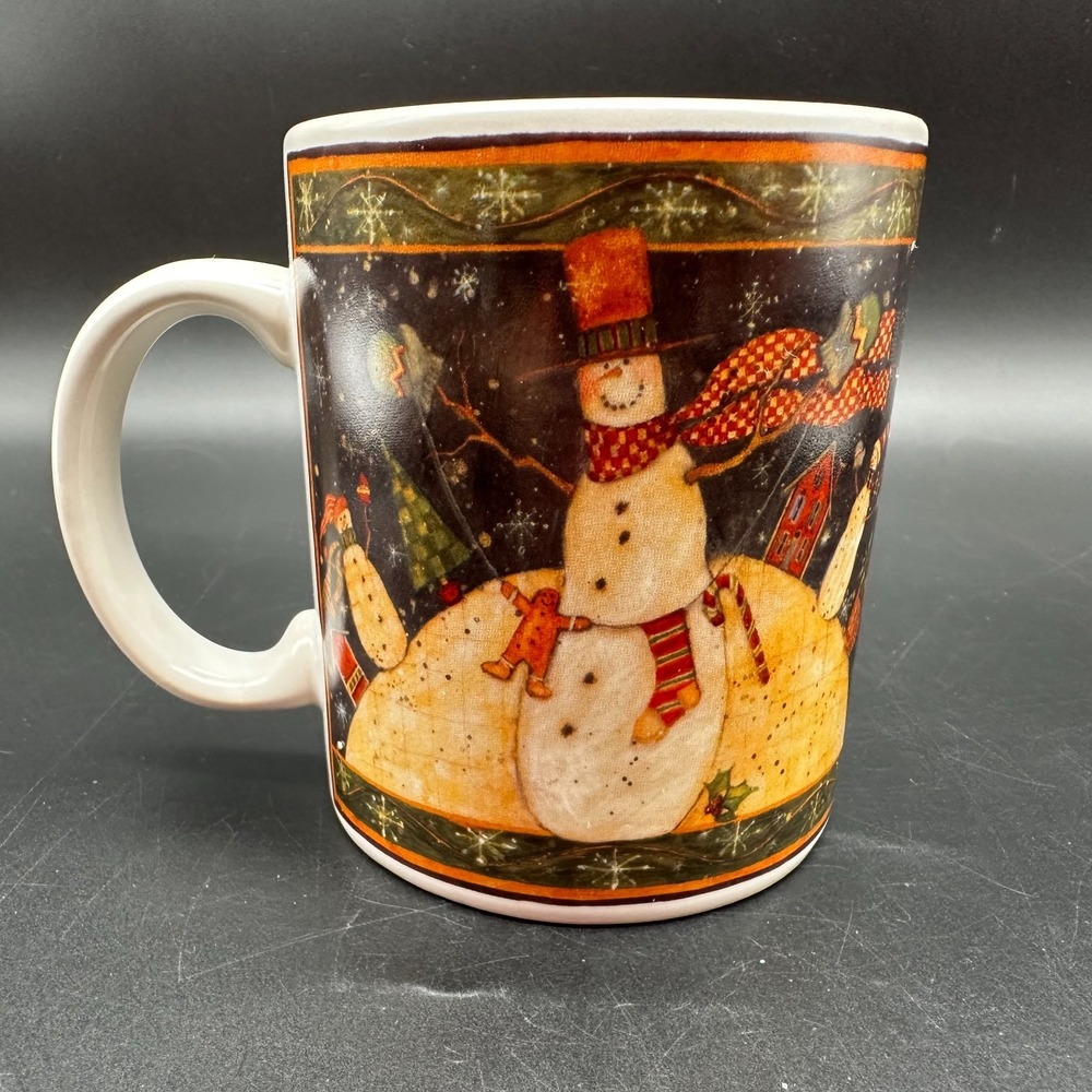 1997 SUSAN WINGET COUNTRY SNOWMEN COFFEE MUG